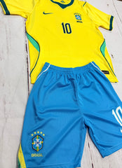 Youth Neymar Jr Brazil 2026 Home Jersey Kids Soccer Kit (Jersey + Shorts)
