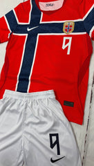Youth Haaland Jersey Norway Home 2026 Kit (Jersey + Shorts)