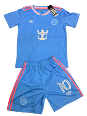 Youth Messi Blue Alternate Jersey Kit (Jersey+Shorts)