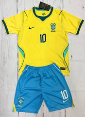 Youth Neymar Jr Brazil 2026 Home Jersey Kids Soccer Kit (Jersey + Shorts)