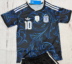 Youth Messi 26’ Argentina Away Kit Kids Soccer Uniform