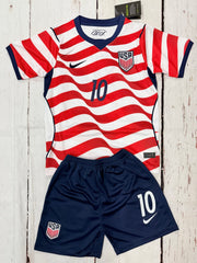 Youth Christian Pulisic (Jersey + Shorts) Kit 26’ Stars & Stripes Home Kids Soccer Set