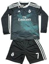 Youth Ronaldo Retro Jersey Black Long Sleeve Manchester United Kit (Jersey+Shorts)