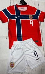 Youth Haaland Jersey Norway Home 2026 Kit (Jersey + Shorts)