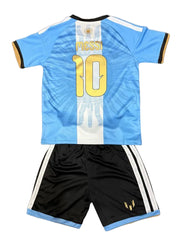 Youth Messi 26’ Argentina Legends Jersey Kit Kids Soccer Uniform