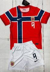 Youth Haaland Jersey Norway Home 2026 Kit (Jersey + Shorts)