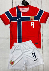 Youth Haaland Jersey Norway Home 2026 Kit (Jersey + Shorts)