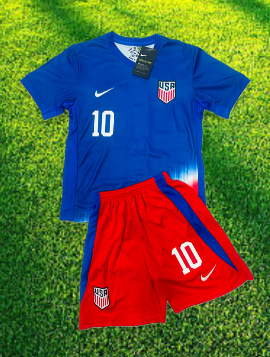 Youth Christian Pulisic #10 USA Soccer Jersey - Kids Blue and Red Kit