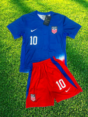 Youth Christian Pulisic #10 USA Soccer Jersey - Kids Blue and Red Kit