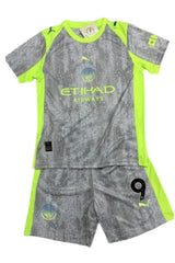 Youth Haaland Man City Blue 25-26 Kit (Jersey & Short Set)