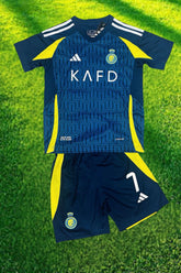 Youth Ronaldo Navy Al Nassr Jersey Kit (Jersey+Shorts)