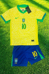Neymar Jr Youth Brazil Jersey + Shorts Kids Soccer Kits