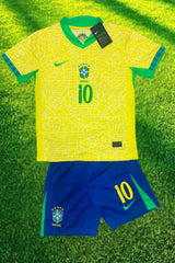 Neymar Jr Youth Brazil Jersey + Shorts Kids Soccer Kits