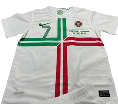 Youth Ronaldo Jersey Retro Portugal 12’ Kit Kids Soccer Sets (Jersey+Shorts)