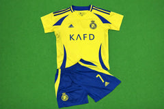 Youth Ronaldo Yellow Al Nassr Jersey Kit (Jersey+Shorts)