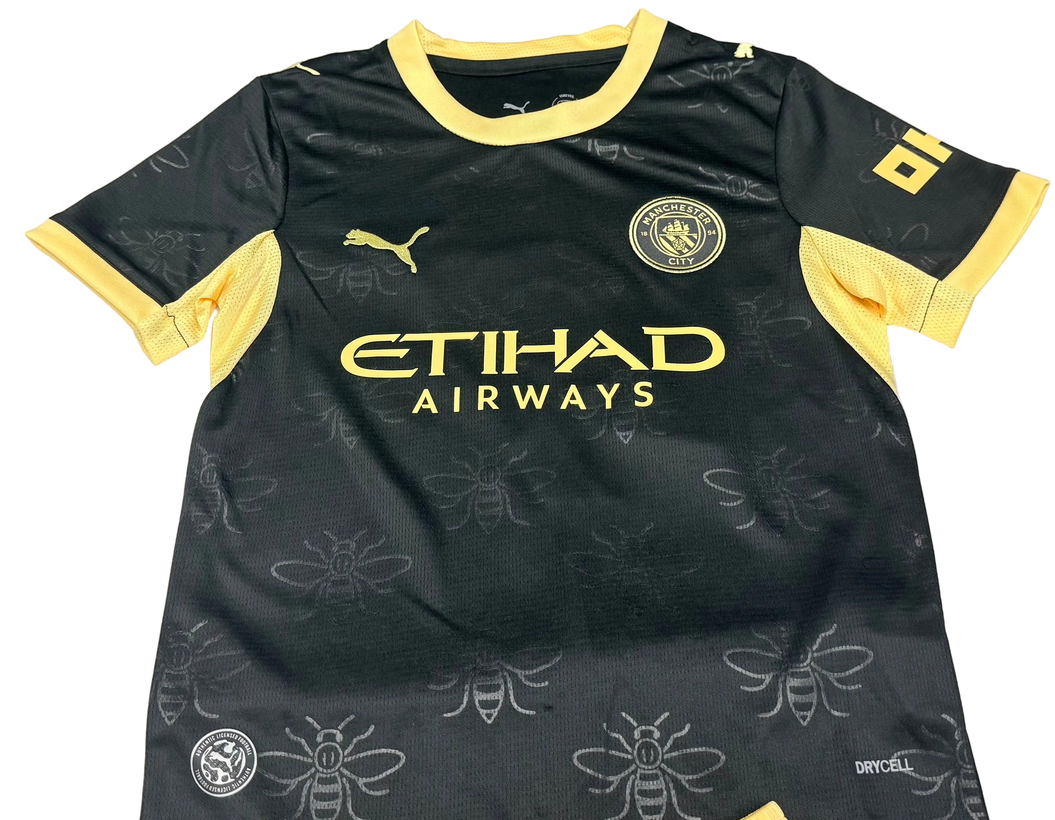 Youth Haaland Jersey 26-27’ Alternate Man City Kit Kids Soccer Sets (Jersey+Shorts)