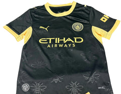 Youth Haaland Jersey 26-27’ Alternate Man City Kit Kids Soccer Sets (Jersey+Shorts)