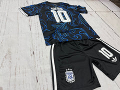 Youth Messi 26’ Argentina Away Kit Kids Soccer Uniform