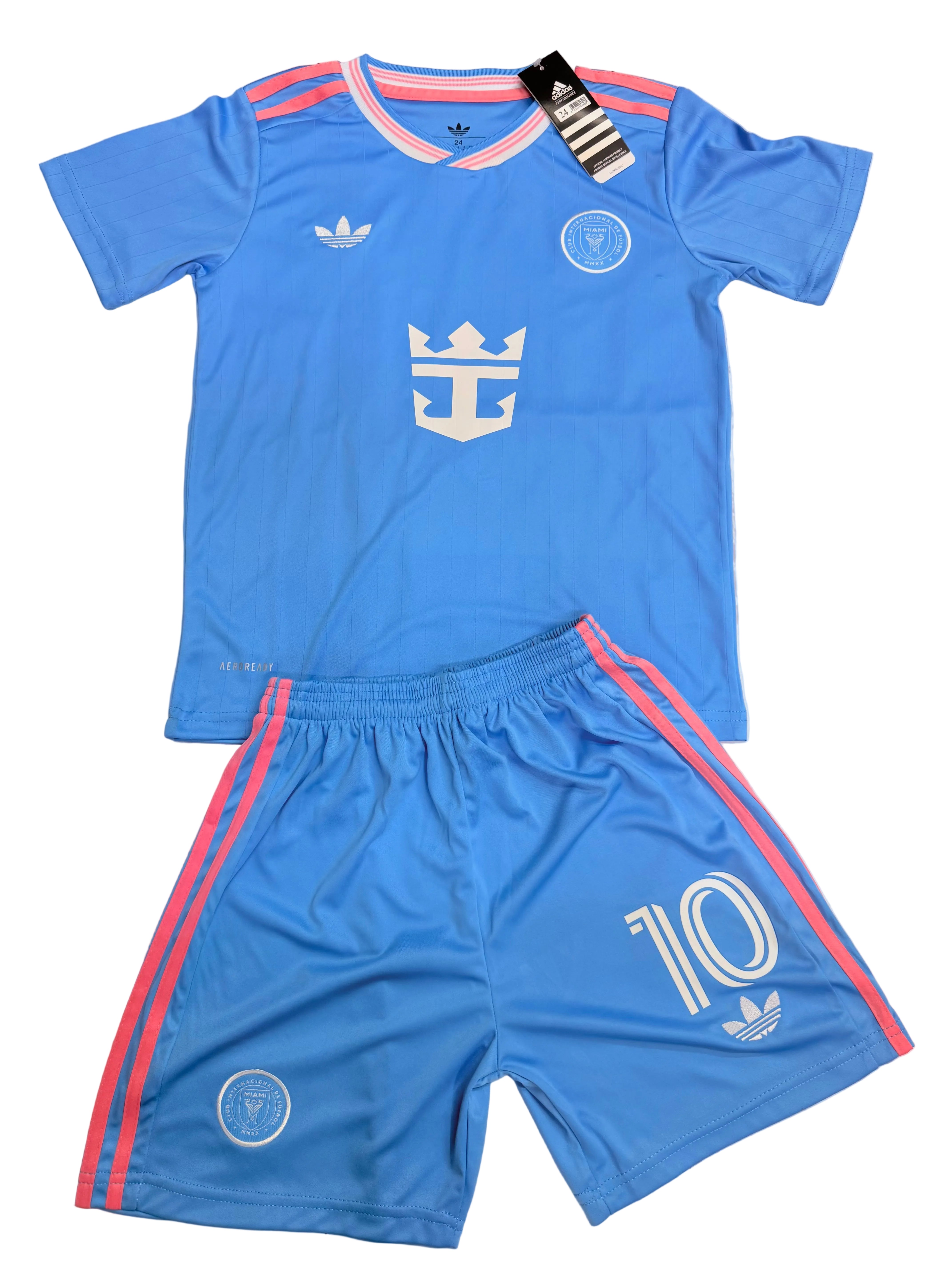 Youth Messi Blue Alternate Jersey Kit (Jersey+Shorts)