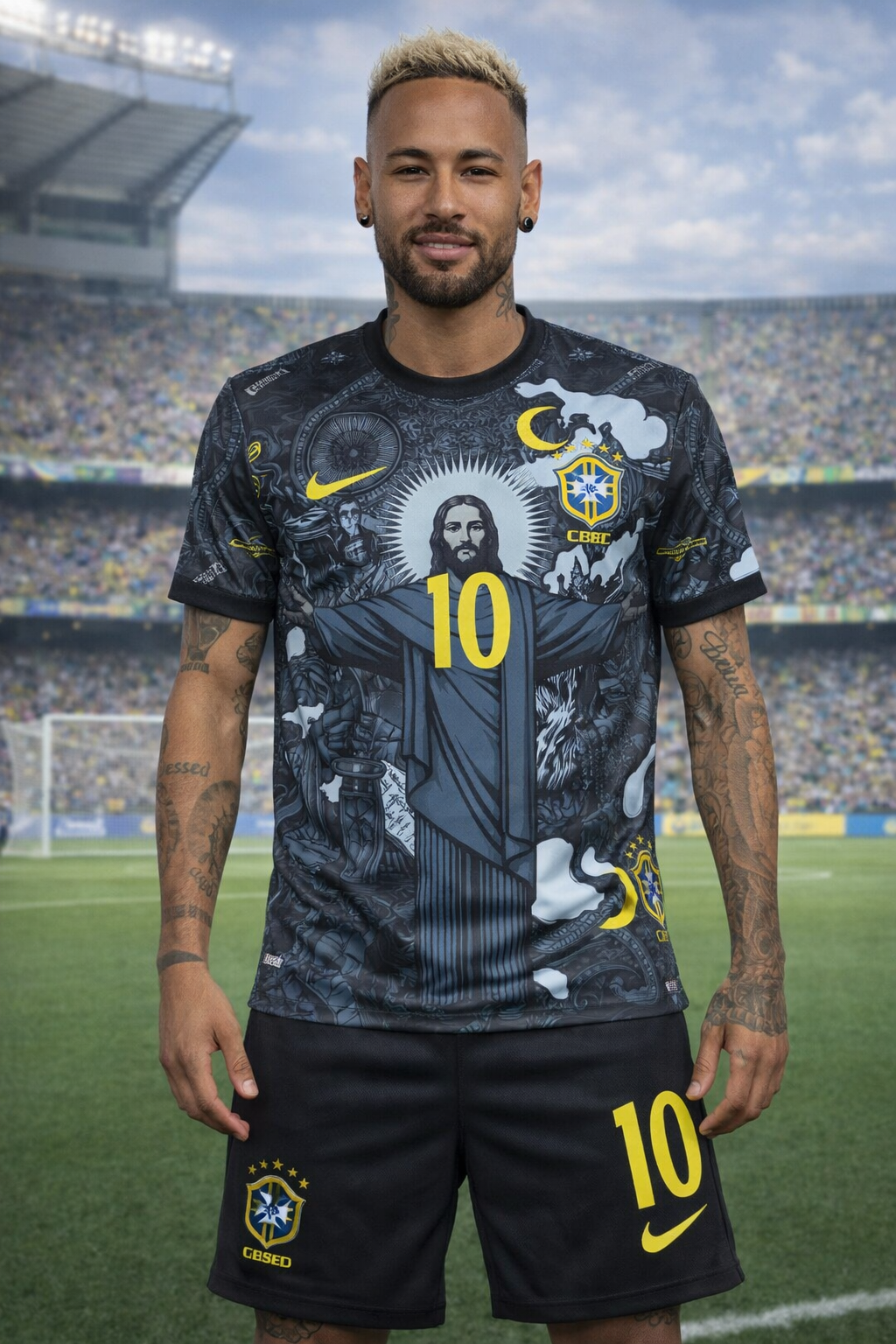 YOUTH Neymar Jr Jersey + Short Set Brazil Retro Kids