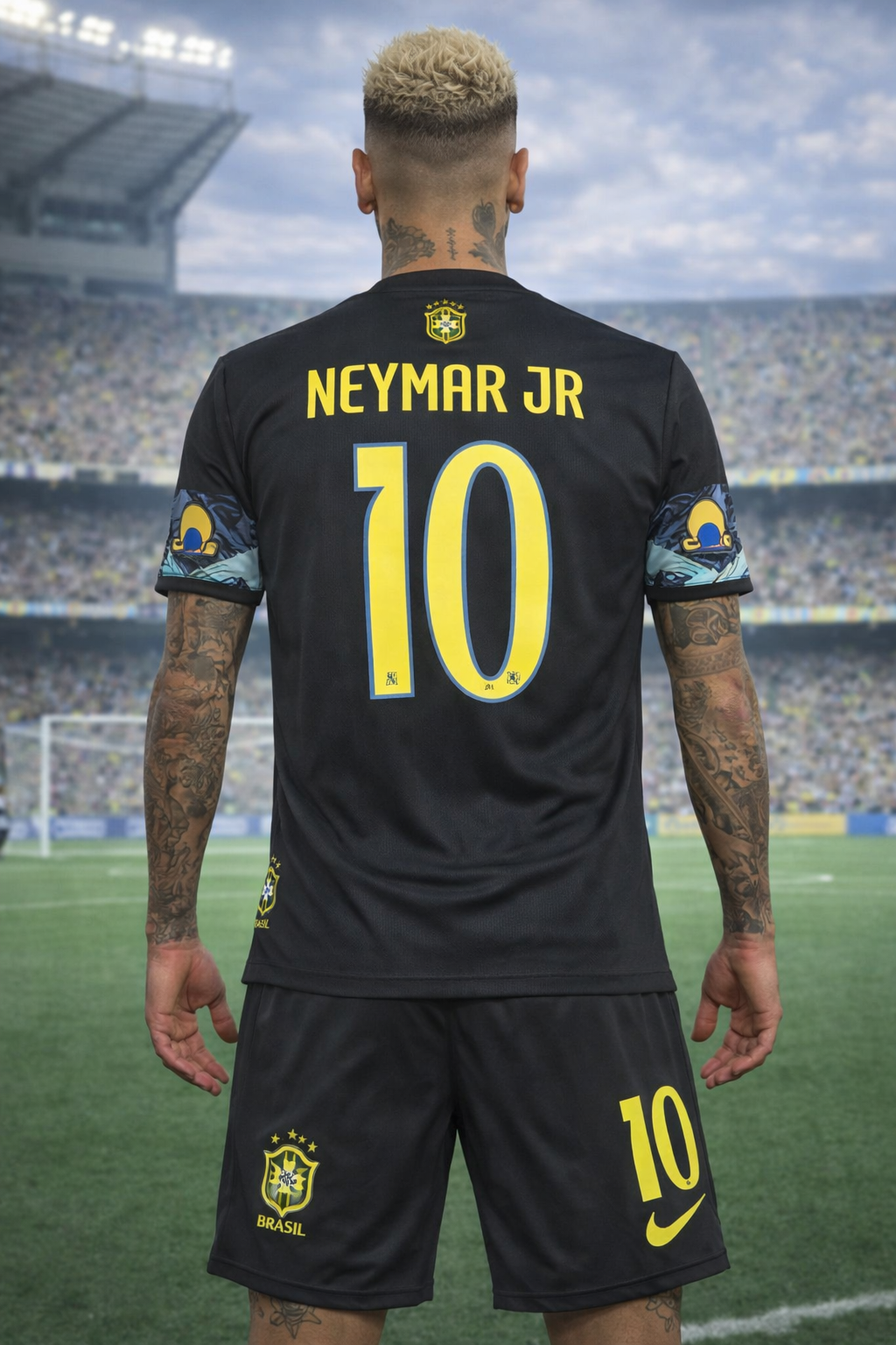 YOUTH Neymar Jr Jersey + Short Set Brazil Retro Kids
