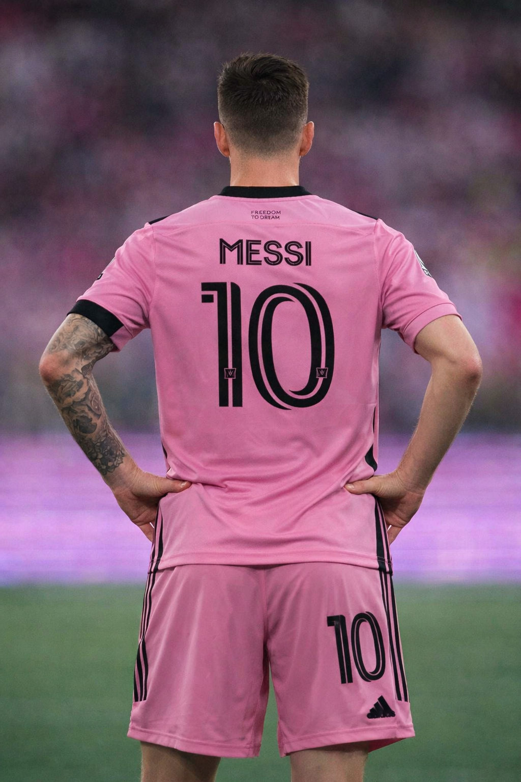 Youth Messi 25-26 Pink Jersey Kit (Jersey+Shorts)