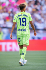 Youth Lamine Yamal Jersey Lime Green Barca Kit (Jersey+Shorts) Kids Set