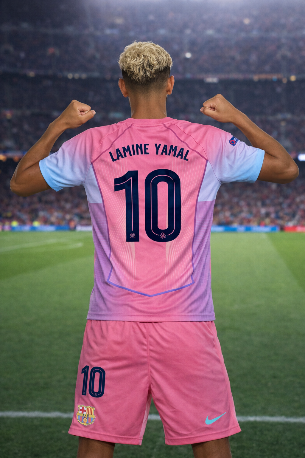 Youth Yamal Kids Jersey Alternate Pink Kit (Jersey+Shorts)