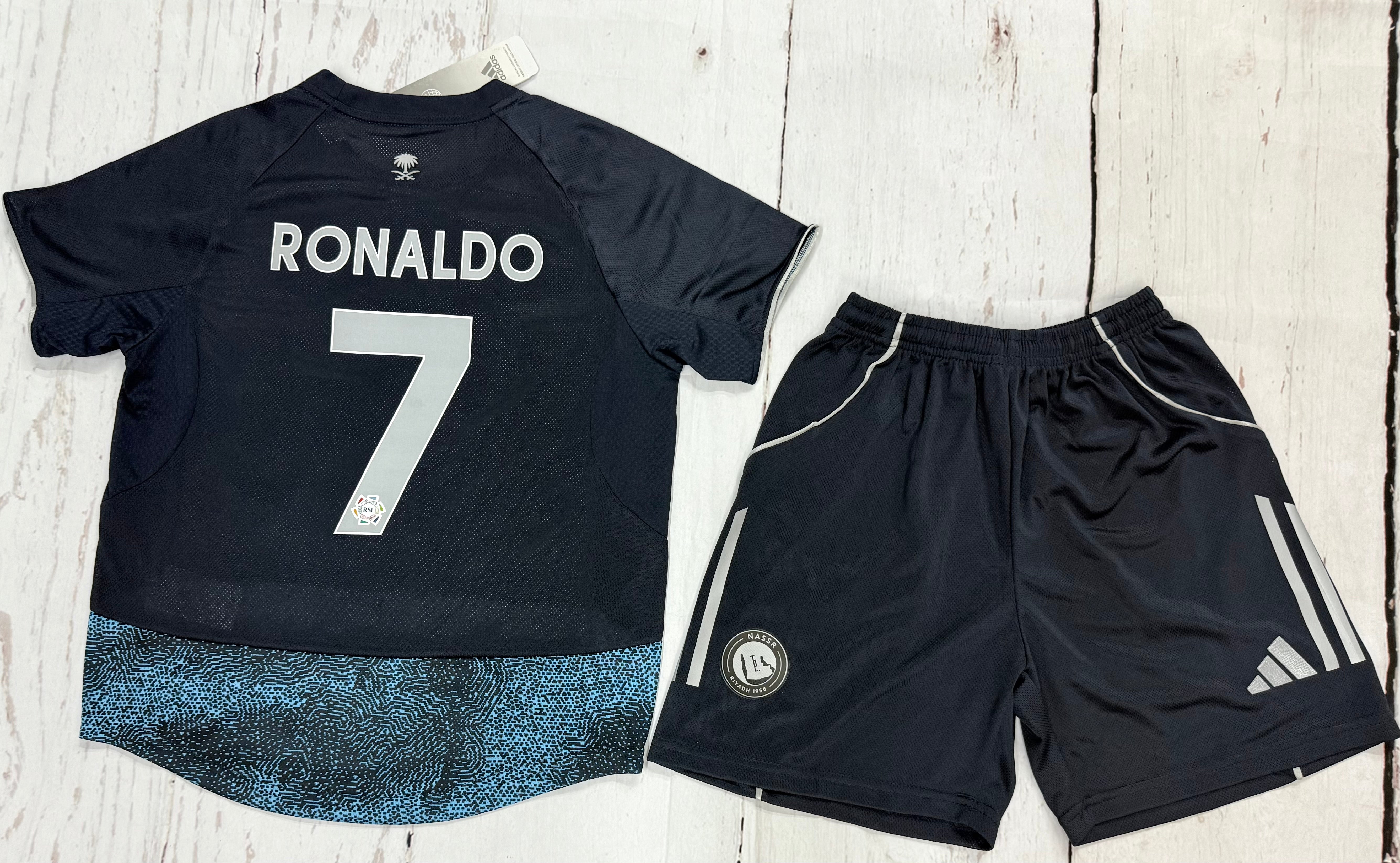 Youth Ronaldo 25-26 Al Nassr Navy Jersey Kit (Jersey+Shorts)