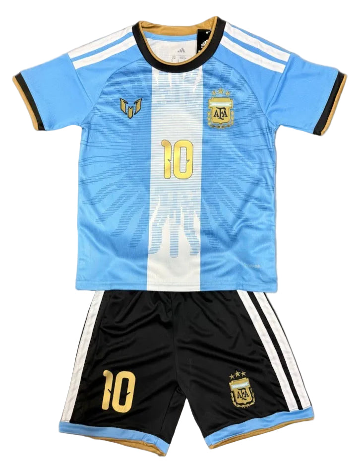 Youth Messi 26’ Argentina Legends Jersey Kit Kids Soccer Uniform