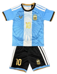 Youth Messi 26’ Argentina Legends Jersey Kit Kids Soccer Uniform