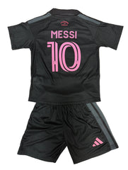 Youth Messi Jersey 26-27’ Black/Pink Kit Kids Soccer Sets (Jersey+Shorts)