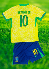 Youth Neymar Jr Brazil Jersey Kids Soccer Kit (Jersey + Shorts)