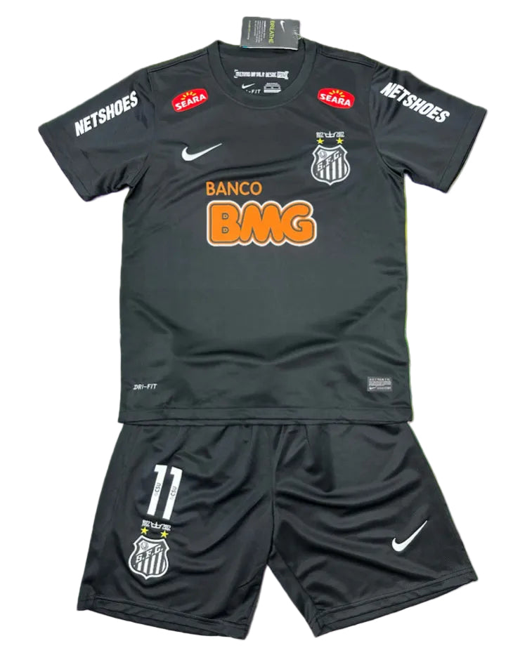 Youth Retro Neymar Jr #11 Brazil Jersey + Short Set Kids Soccer Kit