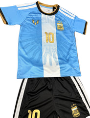 Youth Messi 26’ Argentina Legends Jersey Kit Kids Soccer Uniform
