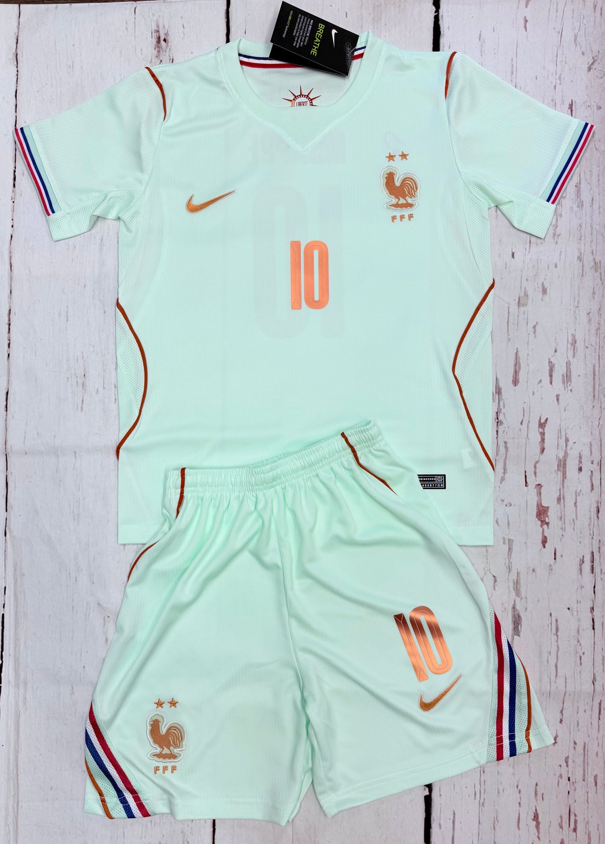 Youth Mbappe (Jersey + Shorts) Kit 26’ France Away Kids Soccer Set