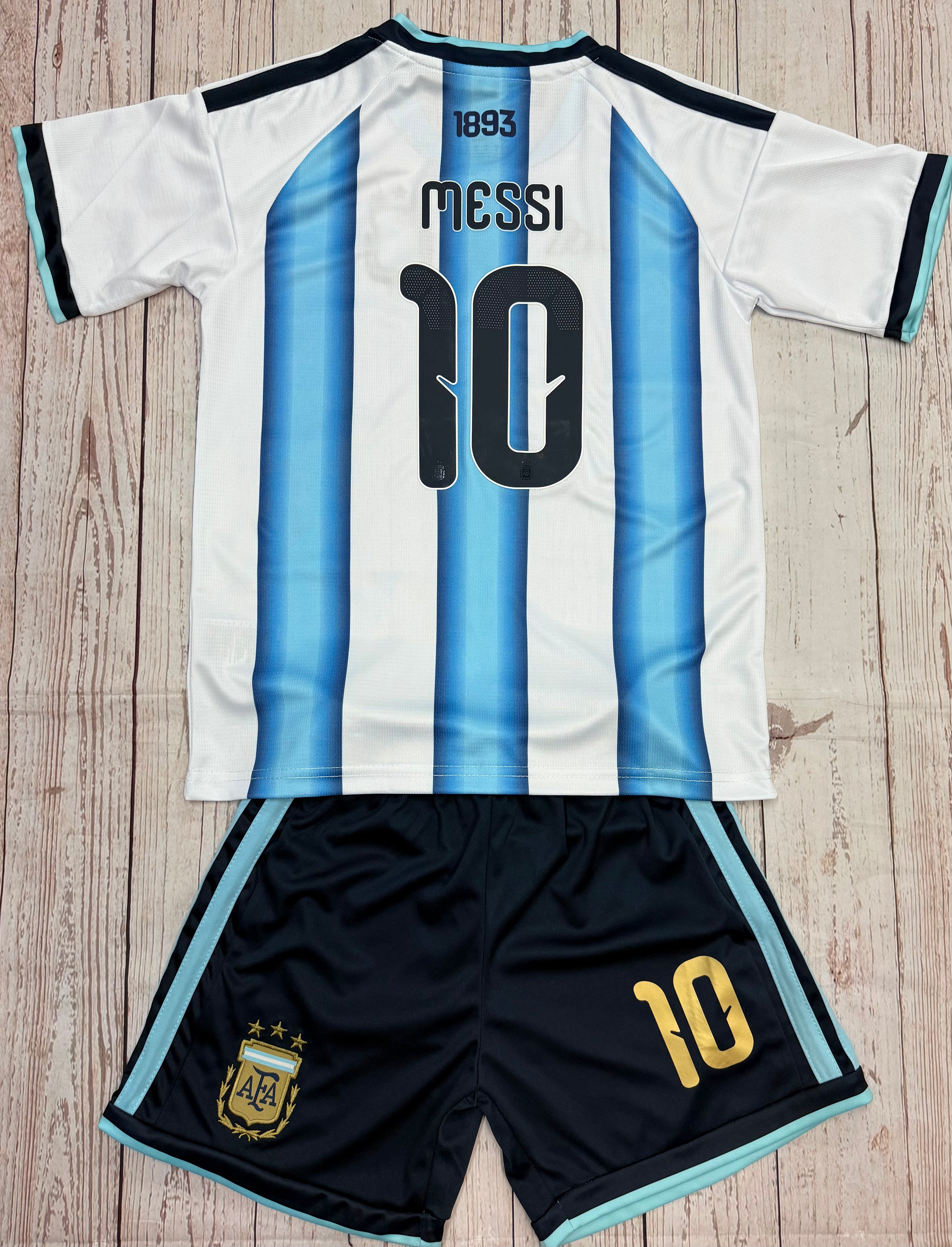 Youth Messi Argentina Jersey 26’ Kit (Jersey+Shorts) Kids Set