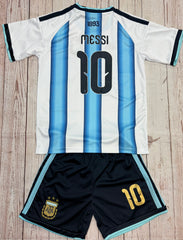 Youth Messi Argentina Jersey 26’ Kit (Jersey+Shorts) Kids Set