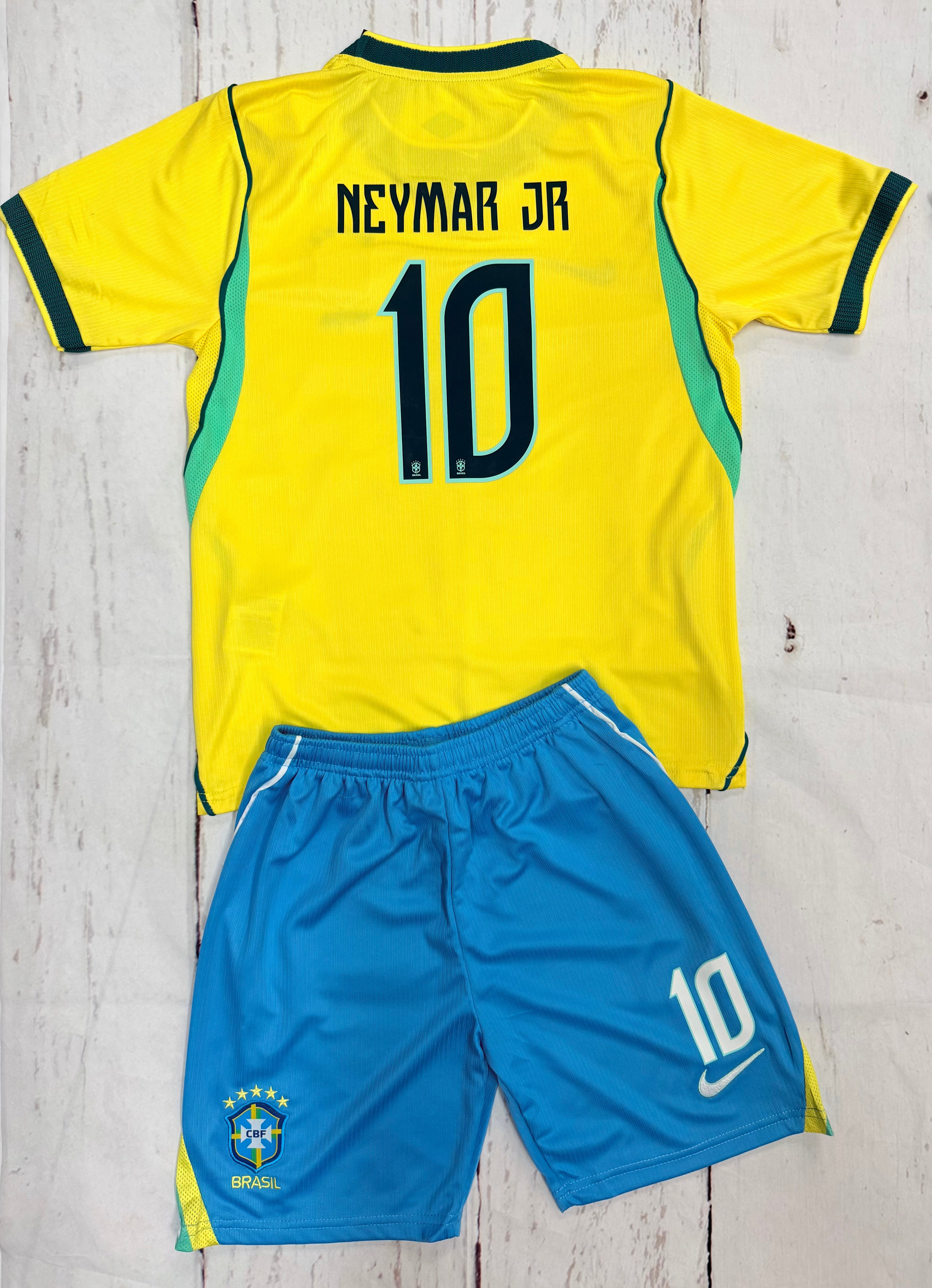 Youth Neymar Jr Brazil 2026 Home Jersey Kids Soccer Kit (Jersey + Shorts)