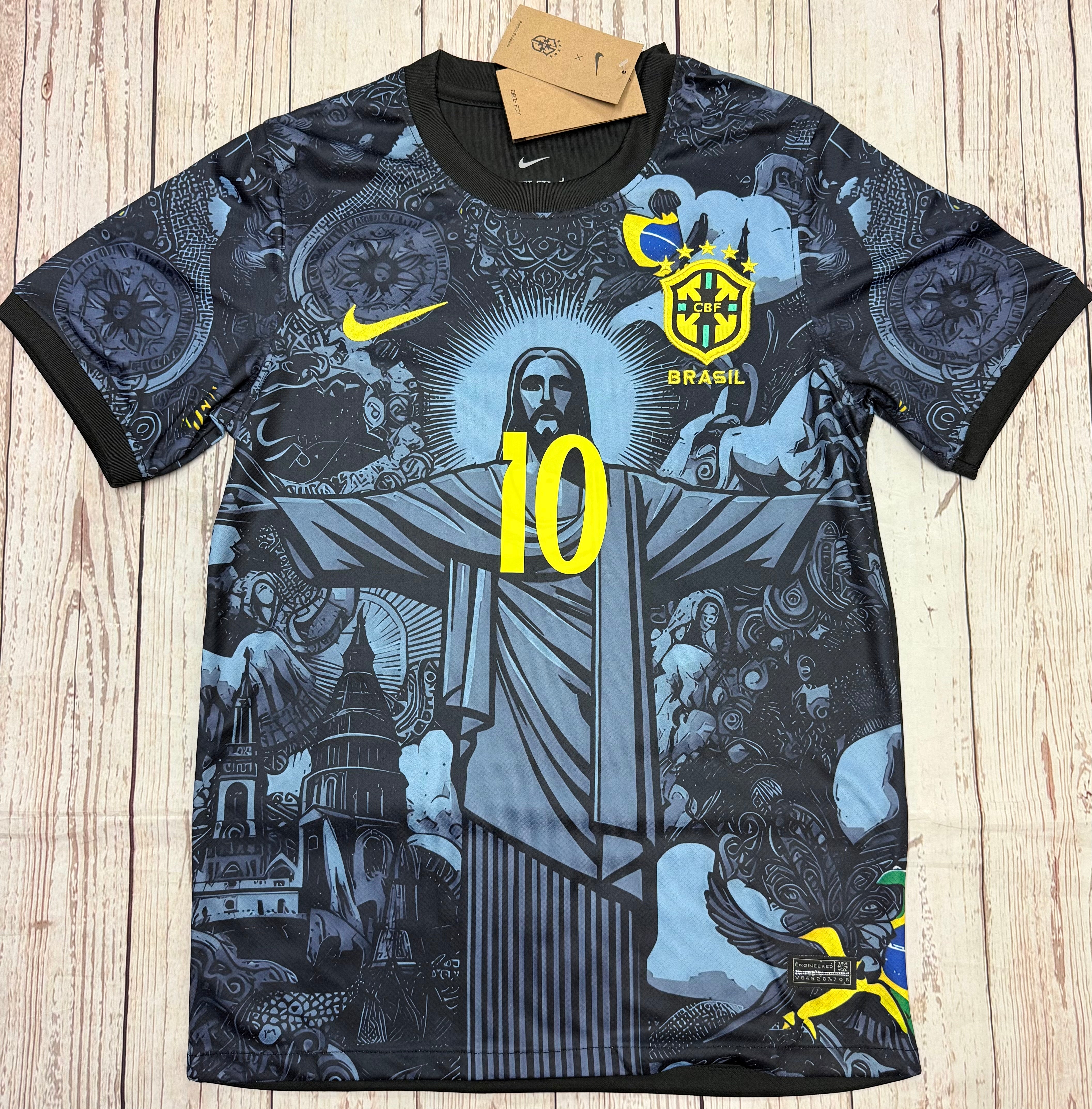 Adult Neymar Jr Retro Jersey Brazil Soccer Legends Kit