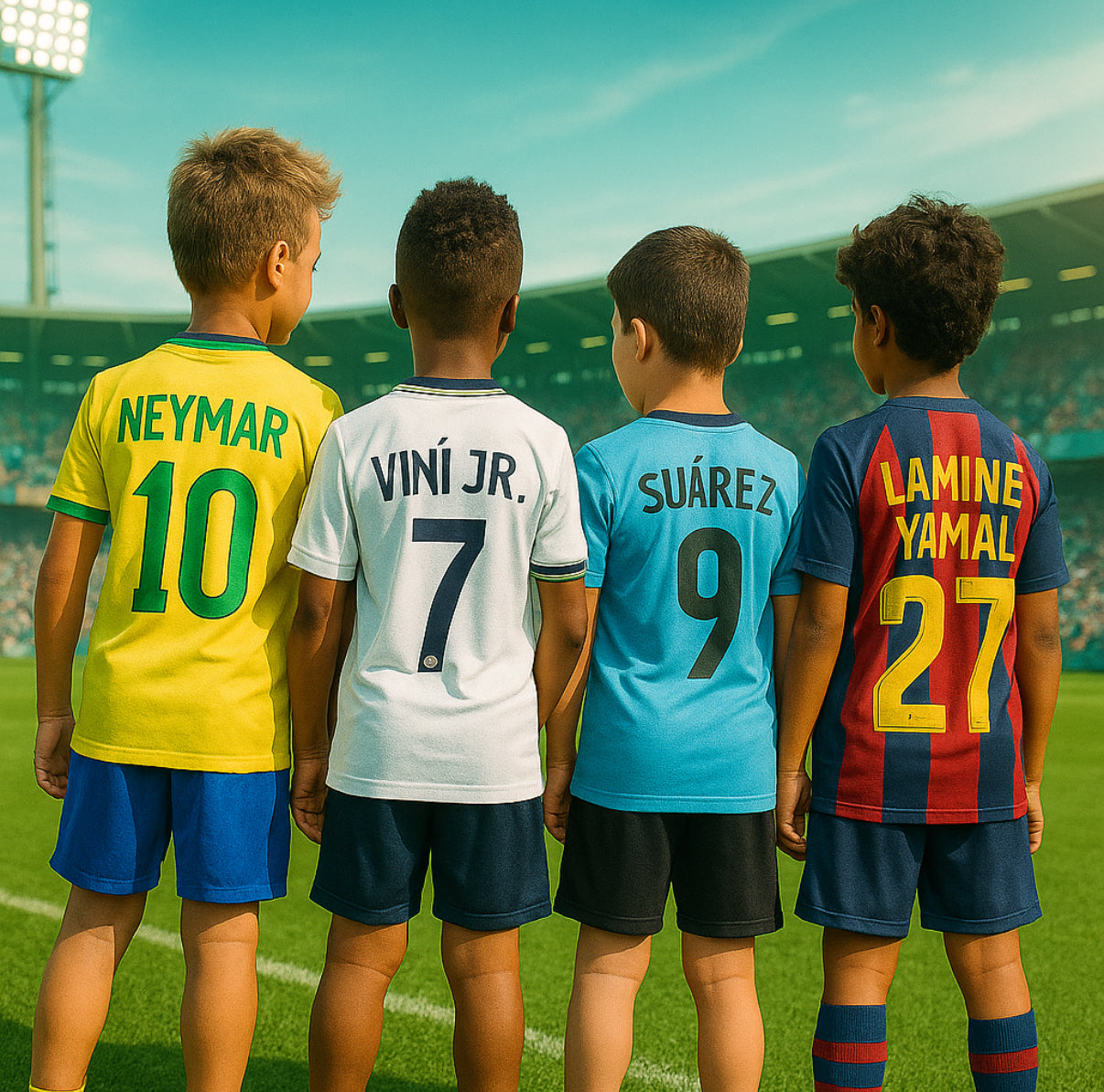 Youth Messi 26’ Argentina Away Kit Kids Soccer Uniform