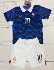 Youth Mbappe (Jersey + Shorts) Kit 26’ France Home Kids Soccer Set