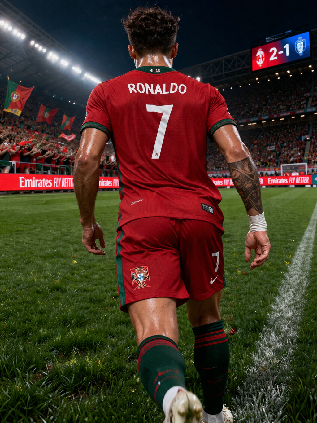 Youth Ronaldo Retro Portugal Jersey Red Kit (Jersey+Shorts)