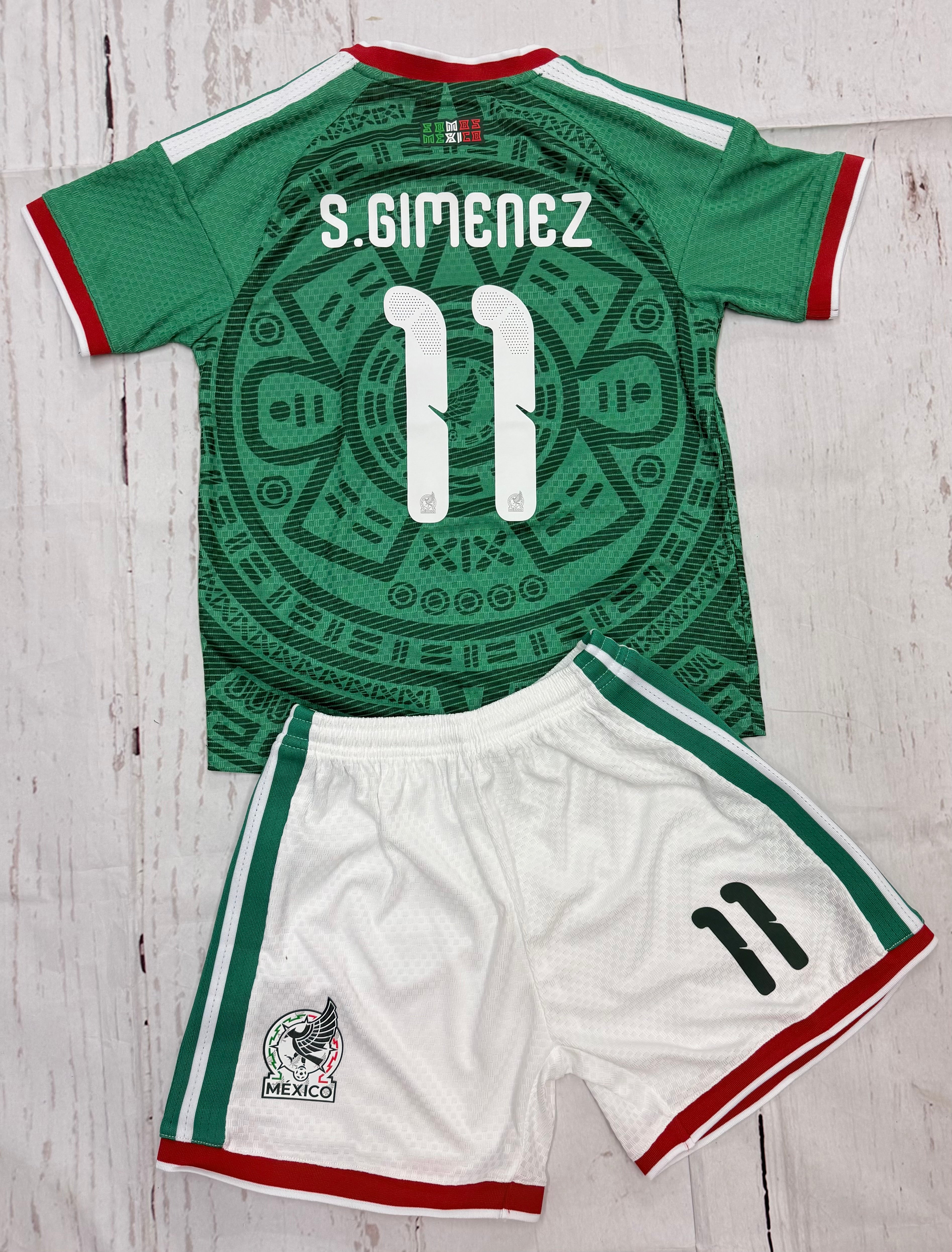 Youth S. Gimenez Mexico 26’ Home (Jersey+Shorts) Soccer Kit
