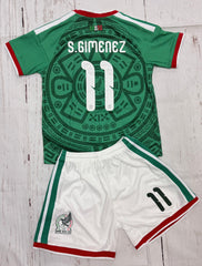 Youth S. Gimenez Mexico 26’ Home (Jersey+Shorts) Soccer Kit