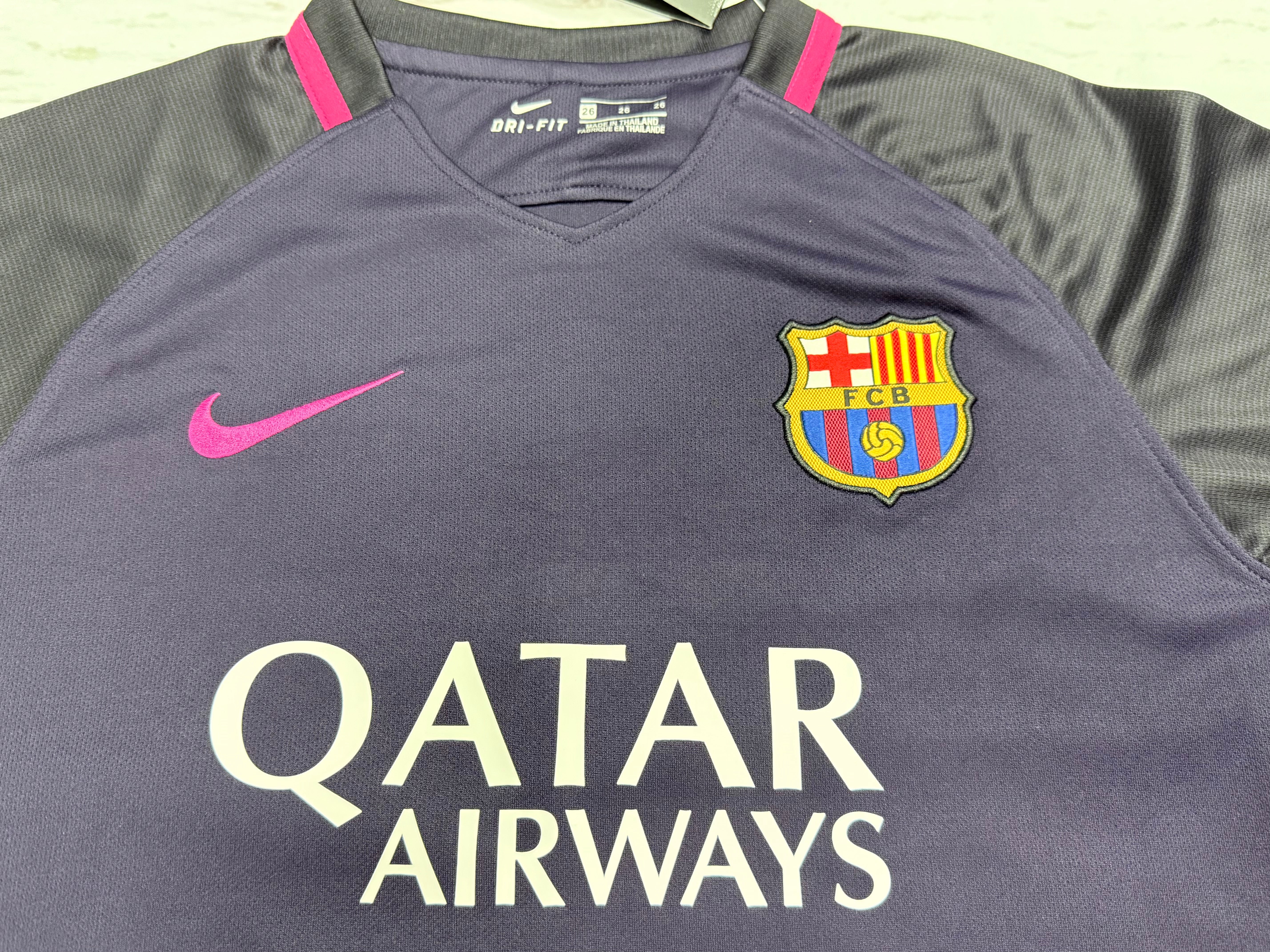 Youth Messi Retro Jersey Kit Purple Barcelona (Jersey+Shorts) Kids Set