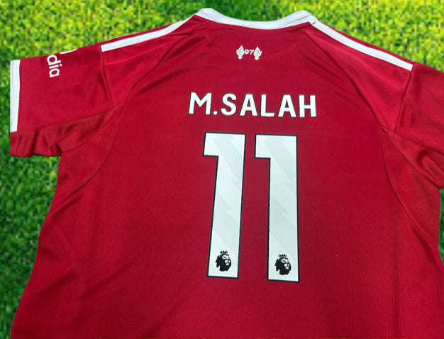 Youth Salah Jersey Kids Soccer Sets (Jersey+Shorts)