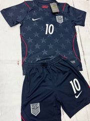 Youth Christian Pulisic (Jersey + Shorts) Kit 26’ Stars & Stripes Away  Kids Soccer Set