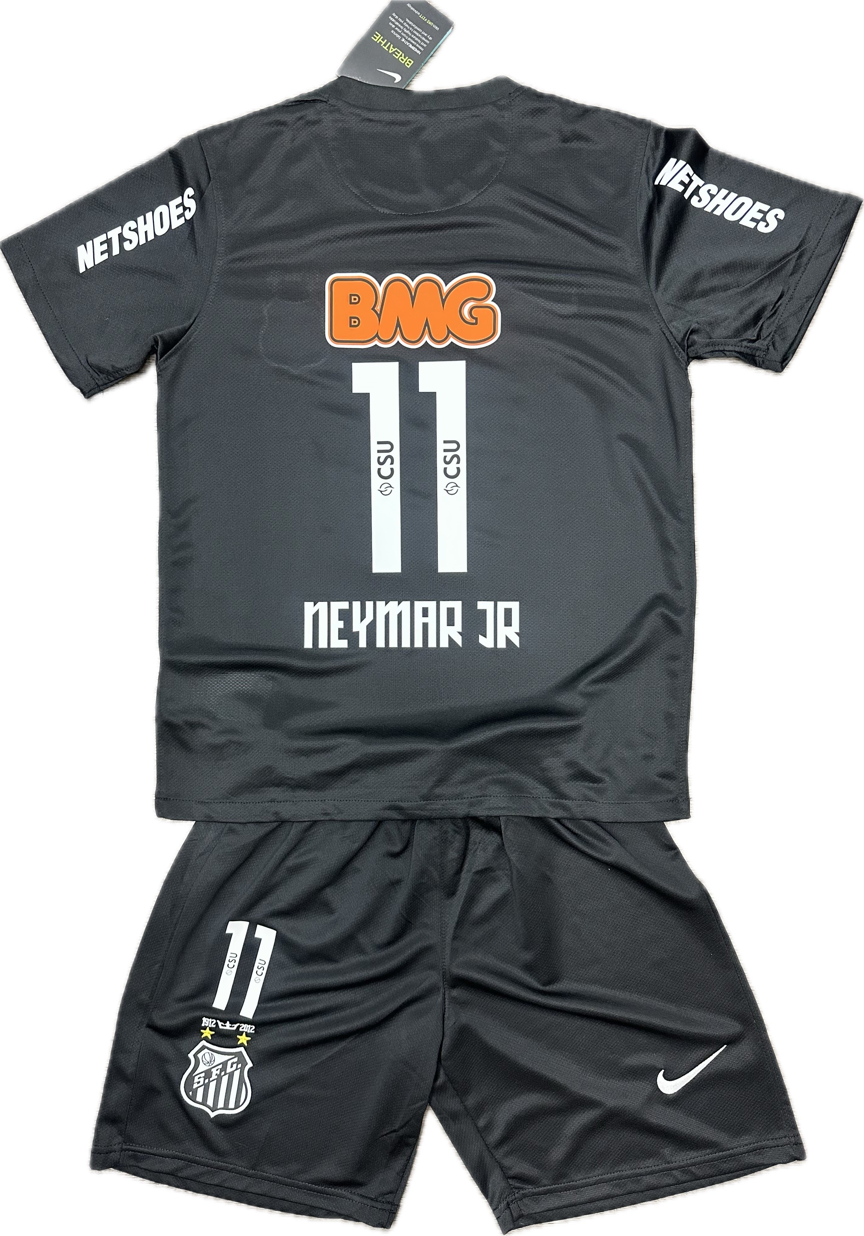 Youth Neymar Jr Retro Jersey Kids Soccer Kits (Jersey+Shorts)