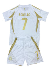 Youth Ronaldo Jersey 24-25 Alternate Kit Kids Soccer Sets (Jersey+Shorts)